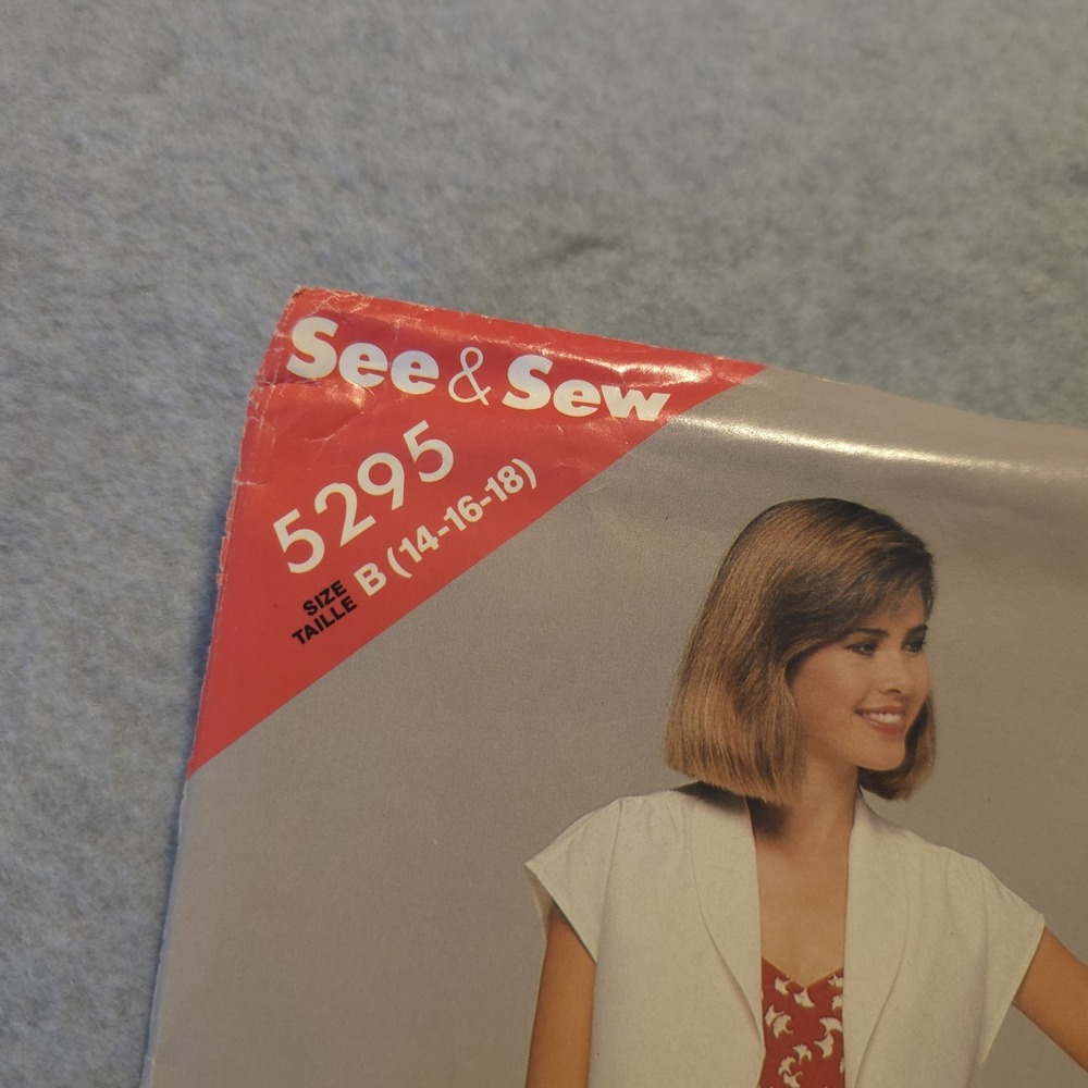 See & Sew 5295 Dress & Bolero Jacket Sewing Pattern Sz 14-18 UNCUT Vintage 1980s - Picture 2 of 5